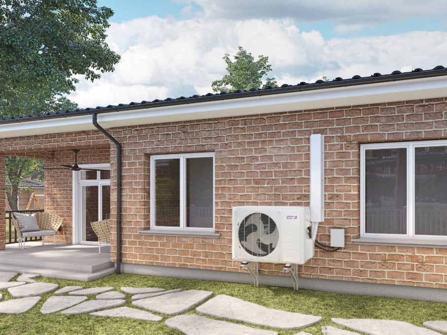 Comfort Temps Ductless Mini Split Heat Pump Outdoor Unit in Summer - Energy Efficient
