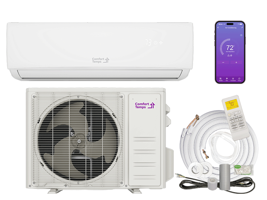 Comfort Temps Elite Series 20 SEER SEER2 Heat Pump with Installation Kit for Mini Split Systems